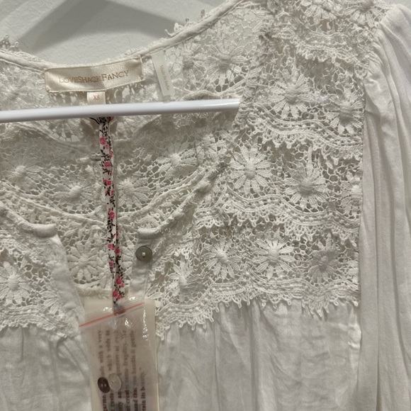 NEW LOVESHACKFANCY Lillith blouse in true white- xs - Picture 7 of 7